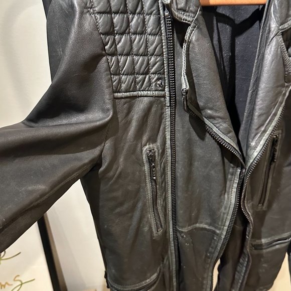 All Saints Cargo Biker Leather Jacket - Picture 9 of 9